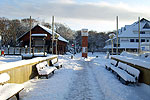 Der Seebrückenvorplatz in der Wintersonne